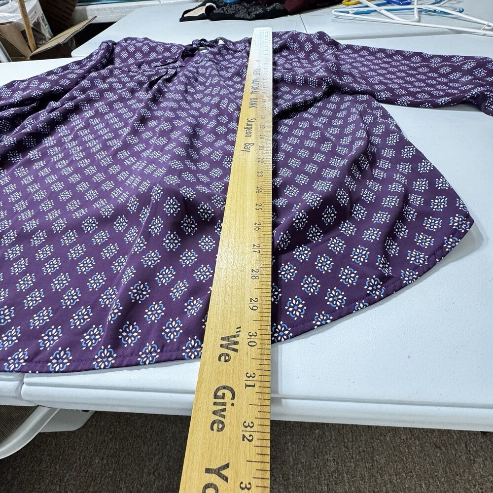 Purple Patterned Women's Blouse - image 11